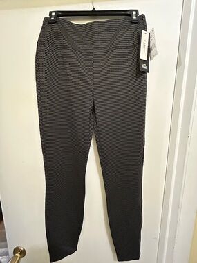 Liverpool of L A NWT Womens Black & White Checked Full Length Stretch Pants,Sz L
